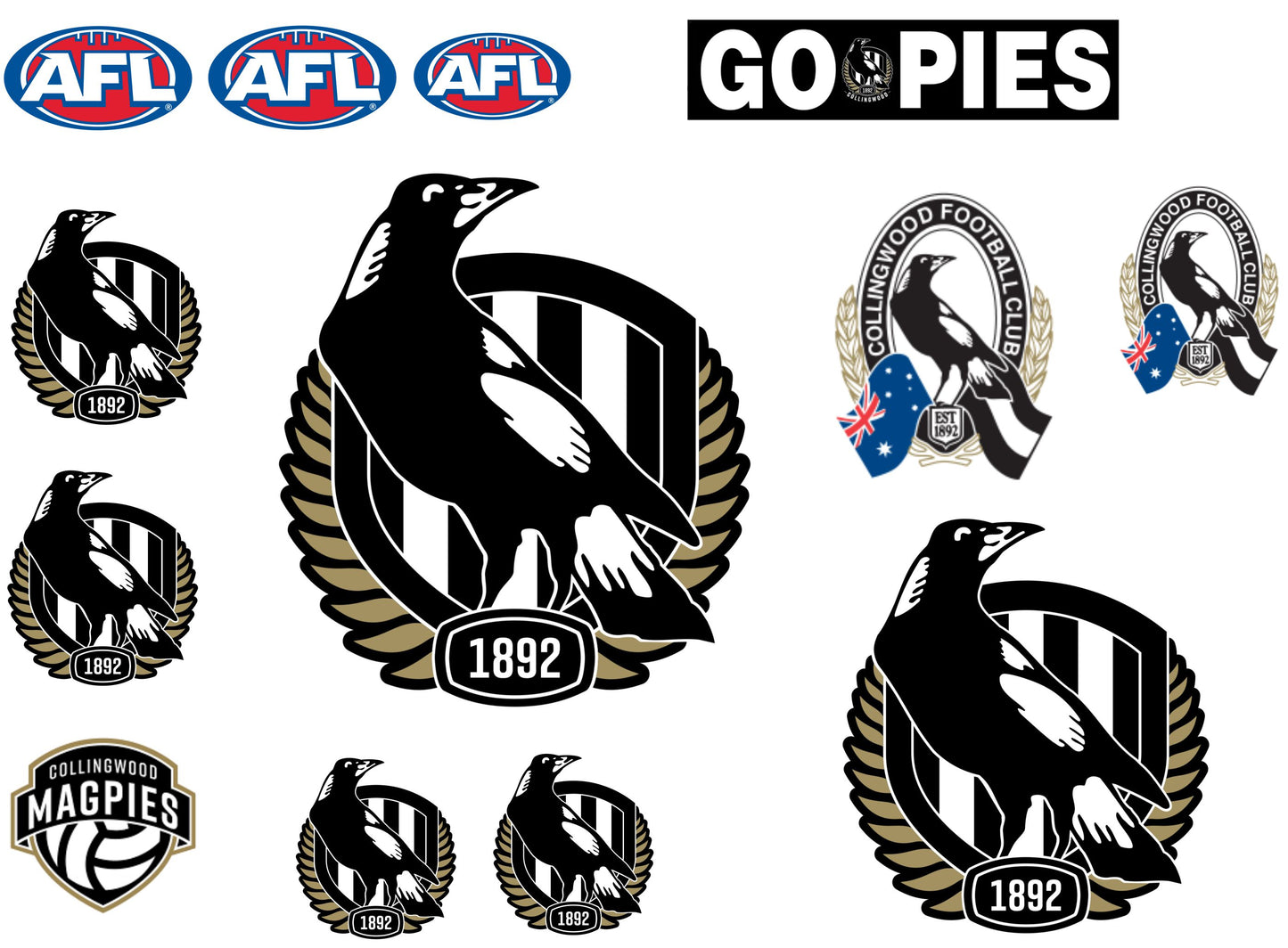 Sticker Set - AFL Collingwood Magpies