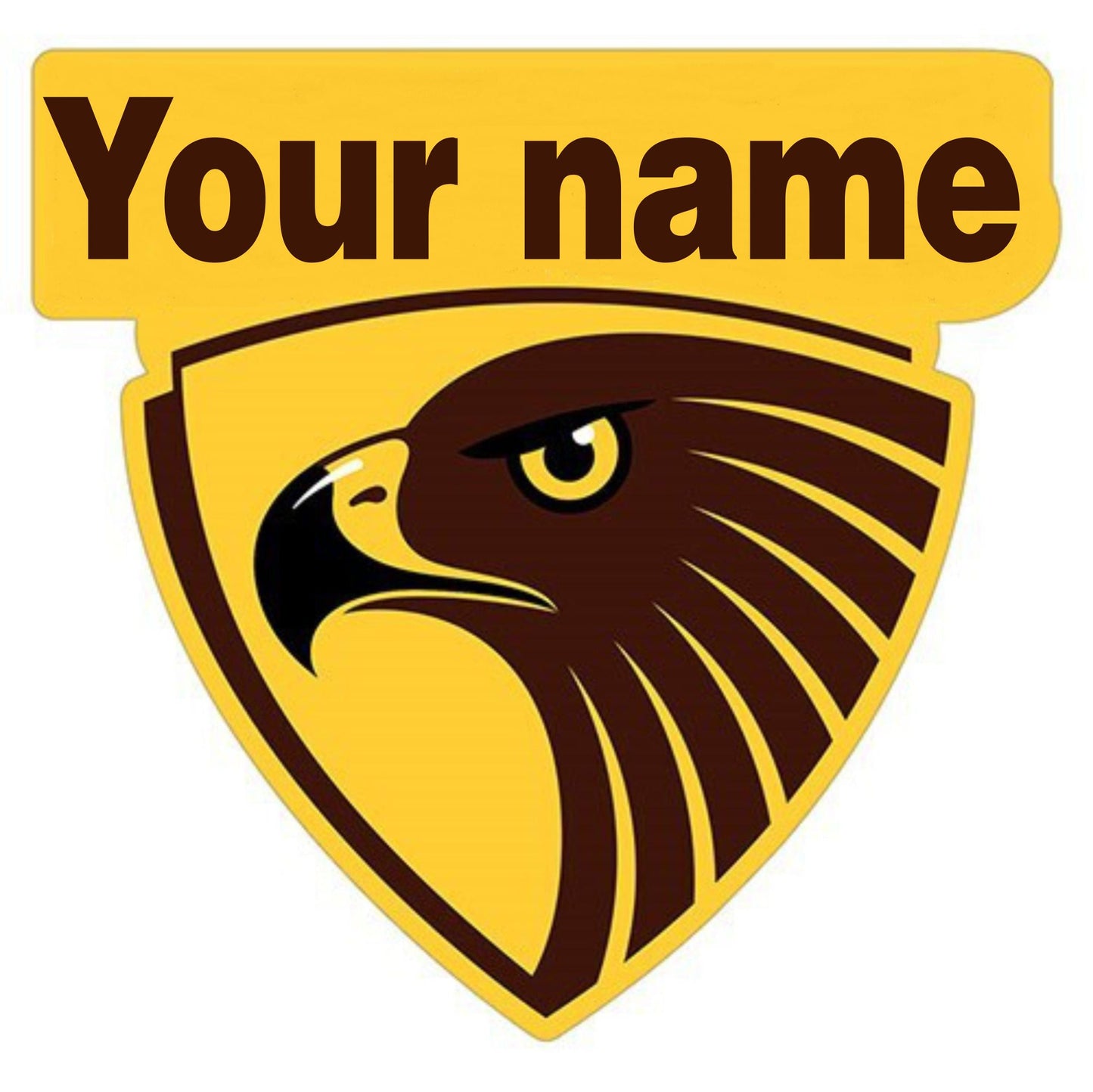 Personalised T Shirt Iron on Transfer - (W1) AFL Hawthorn Hawks X 2 Pieces