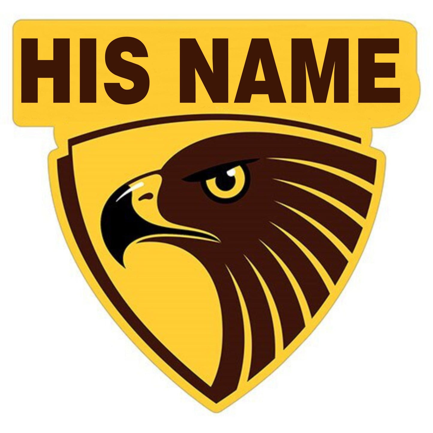 Personalised T Shirt Iron on Transfer - (W1) AFL Hawthorn Hawks X 2 Pieces