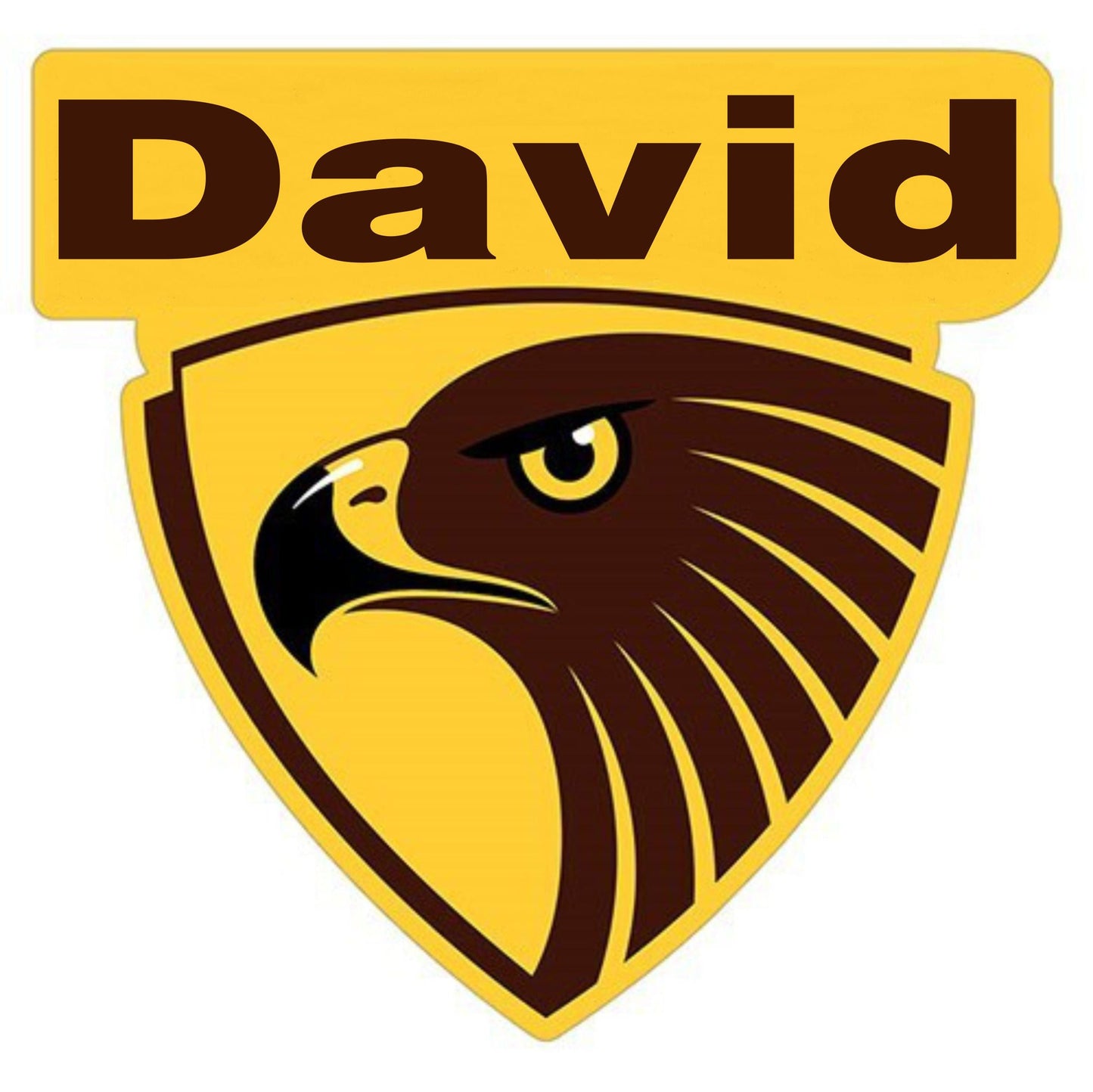 Personalised T Shirt Iron on Transfer - (W1) AFL Hawthorn Hawks X 2 Pieces