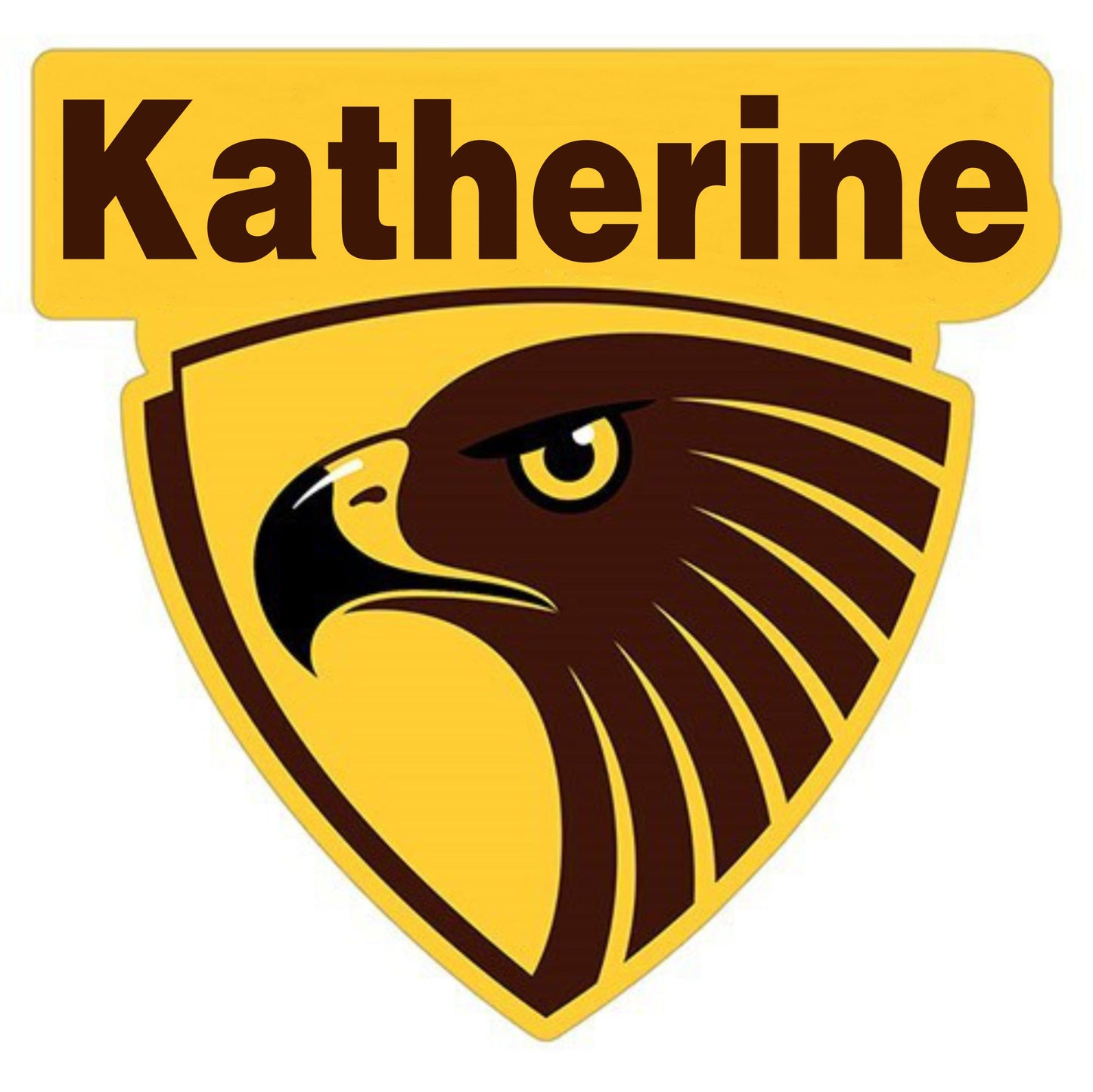 Personalised Sticker - (W1) AFL Hawthorn Hawks X 2 Pieces