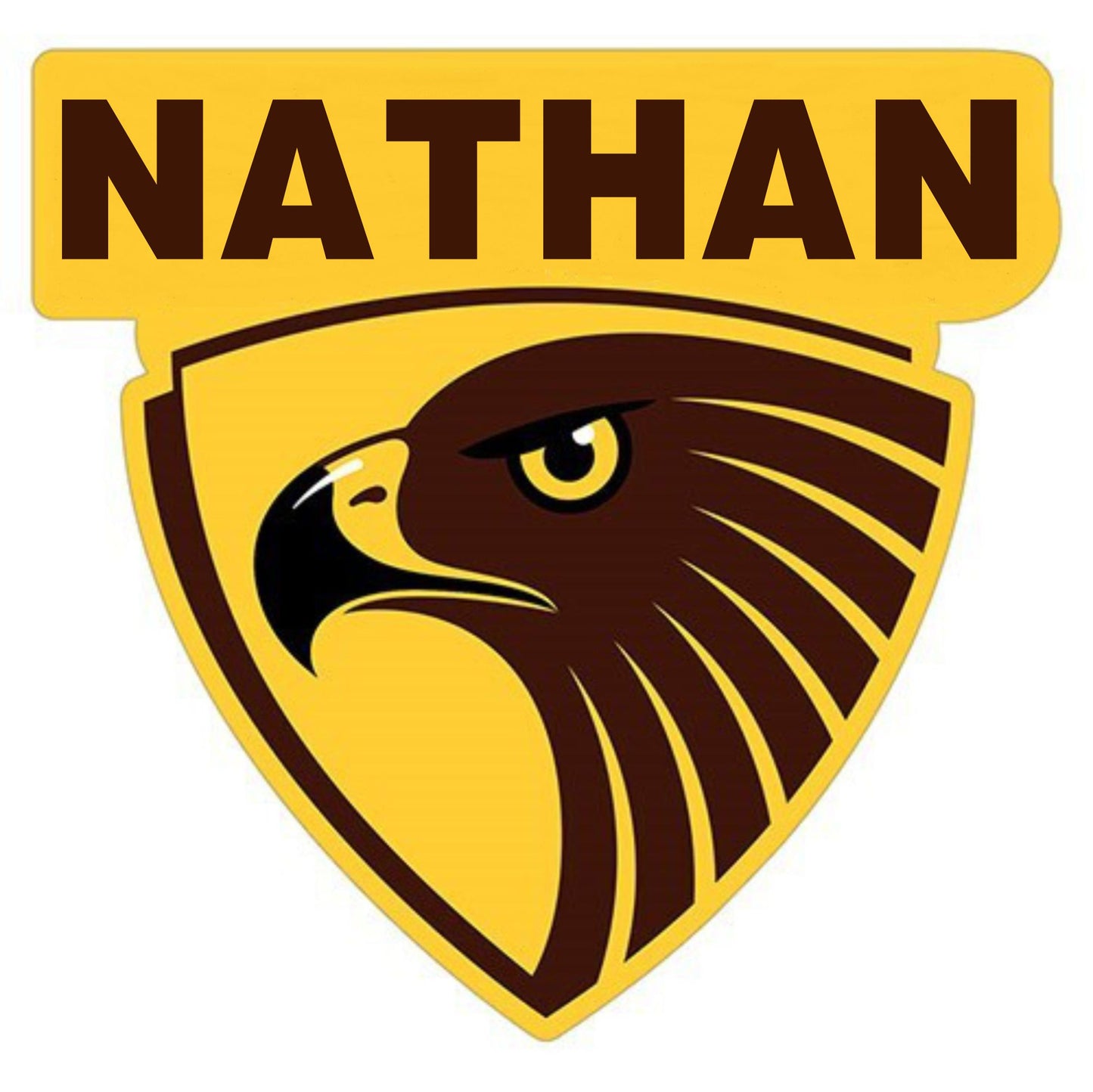 Personalised Sticker - (W1) AFL Hawthorn Hawks X 2 Pieces