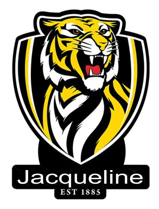 Personalised Sticker - (W) AFL Richmond Tigers X 2 Pieces